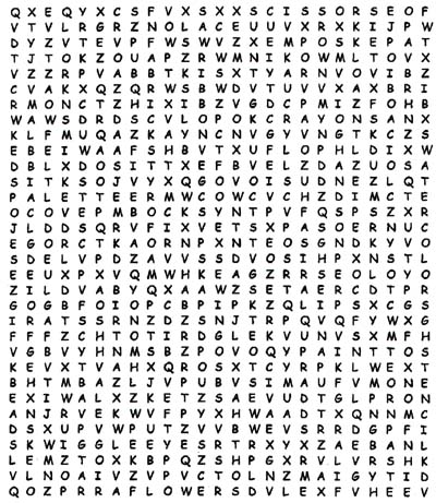 wordsearch for kids. Word Search Image Word List: